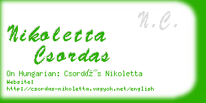 nikoletta csordas business card